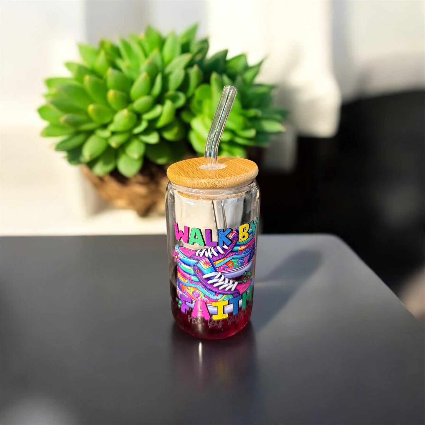 Walk By Faith Libby Glass Cup