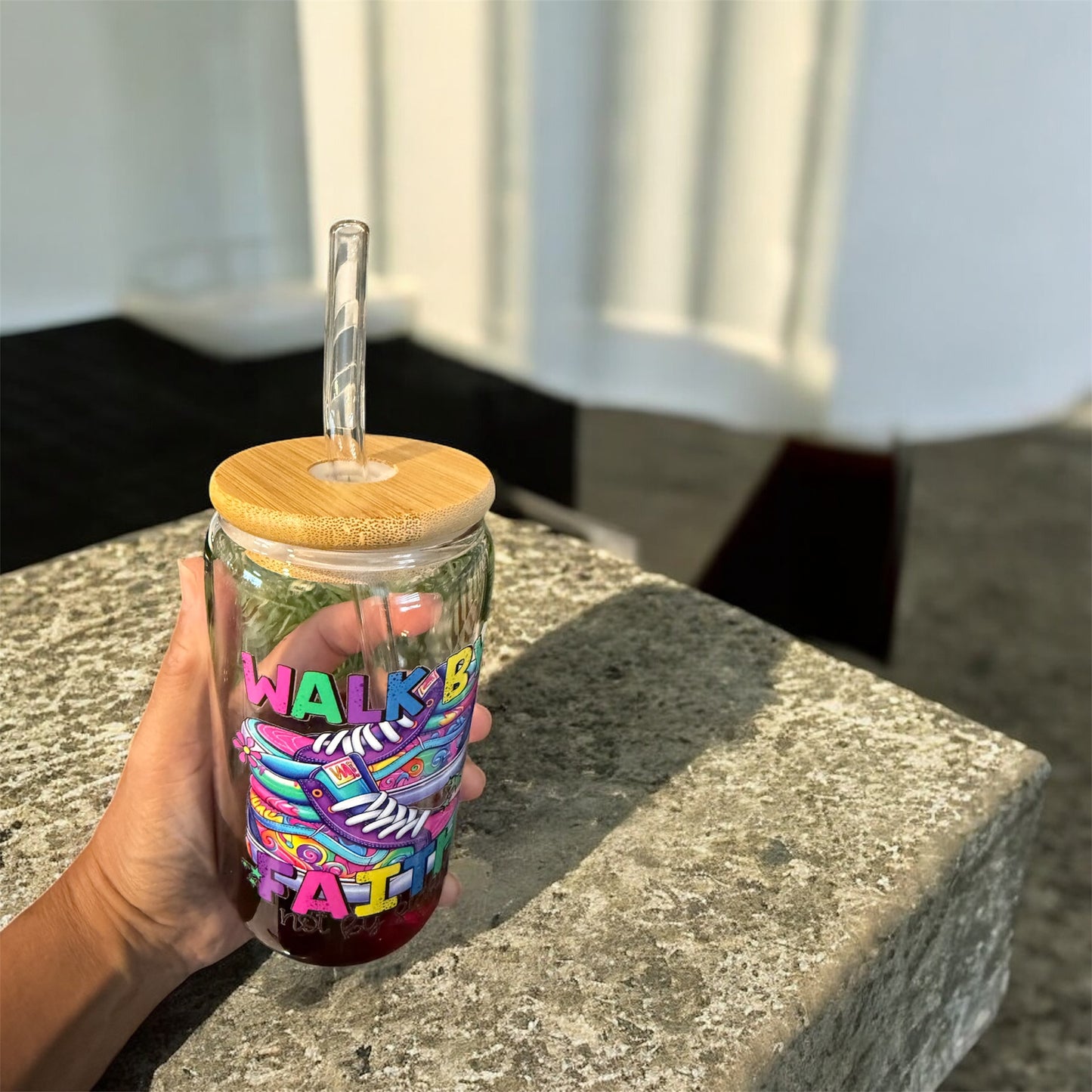 Walk By Faith Libby Glass Cup